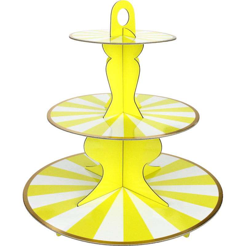 Yellow & Yellow Candy Stripe Cupcake Stand