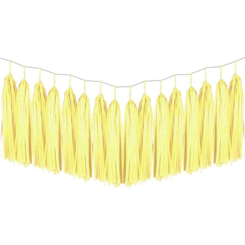Yellow Tissue Paper Tassel Garland Kit