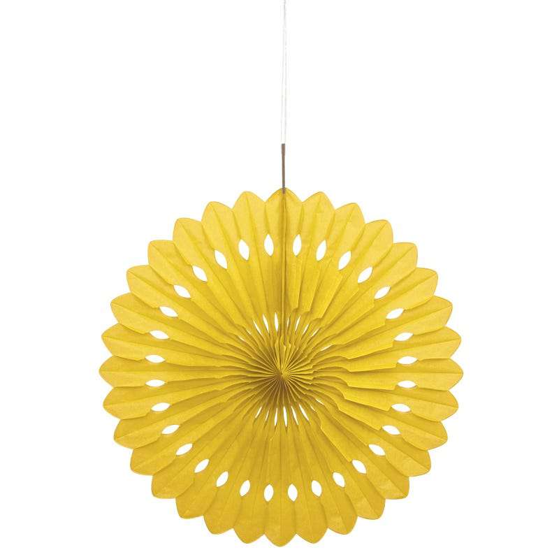 Yellow Decorative Tissue Fan 40cm
