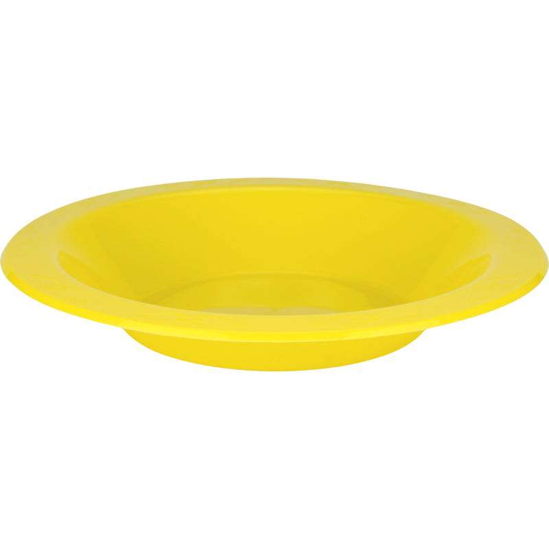 Yellow 18cm Plastic Reusable Bowls (Pack of 25)