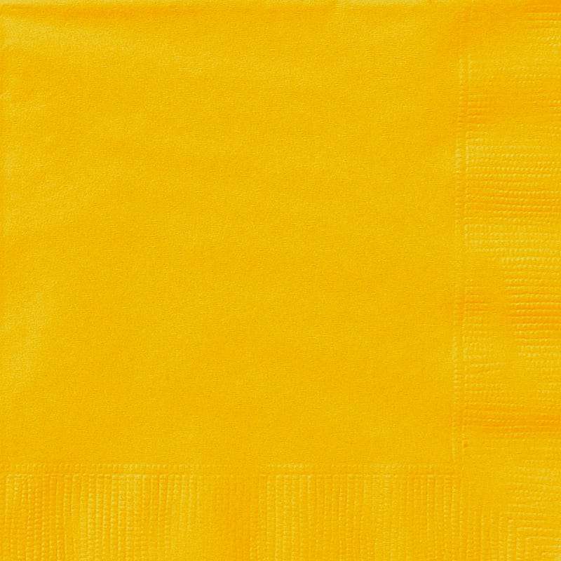 Yellow Large Napkins / Serviettes (Pack of 20)