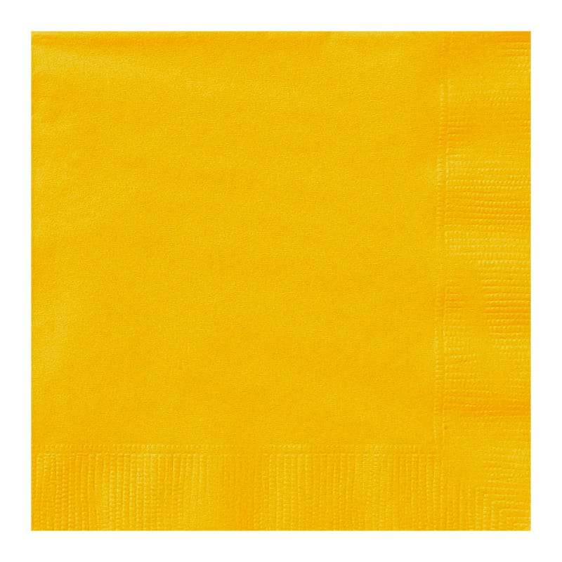 Yellow Small Napkins / Serviettes (Pack of 20)