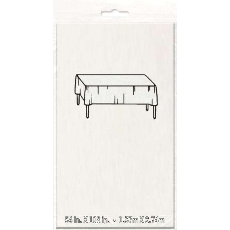 White Rectangular Plastic Tablecloth