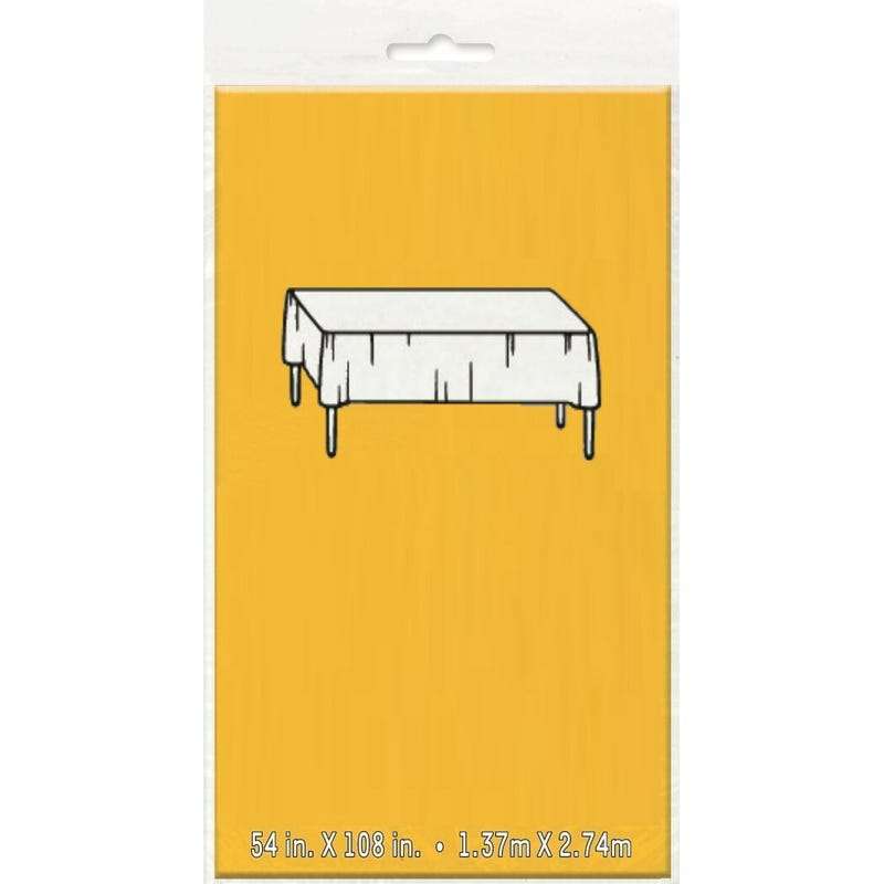 Yellow Rectangular Plastic Tablecloth