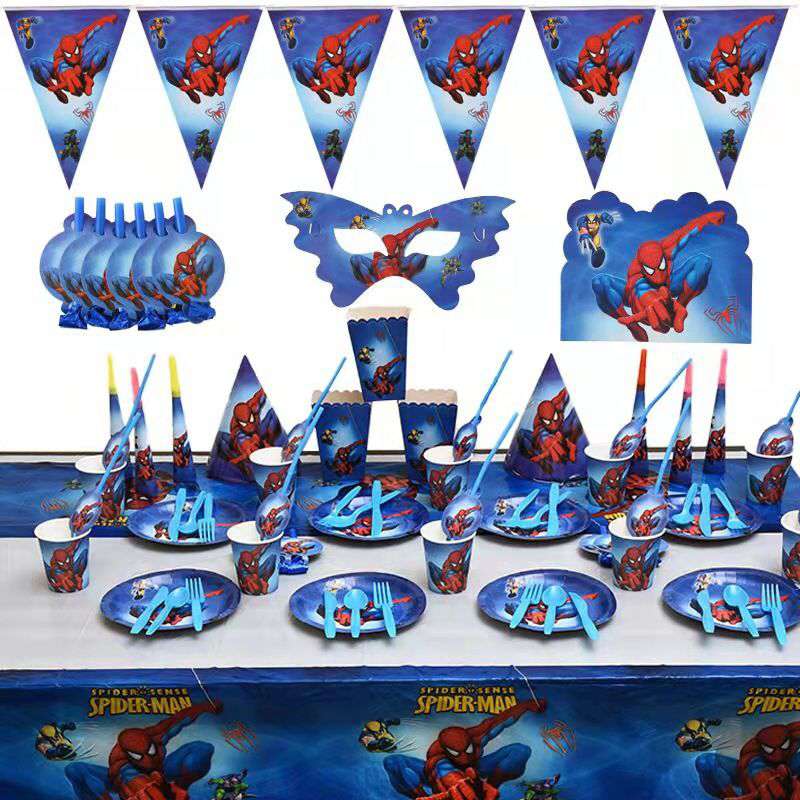 Spyder Man Theme Birthday Party Set