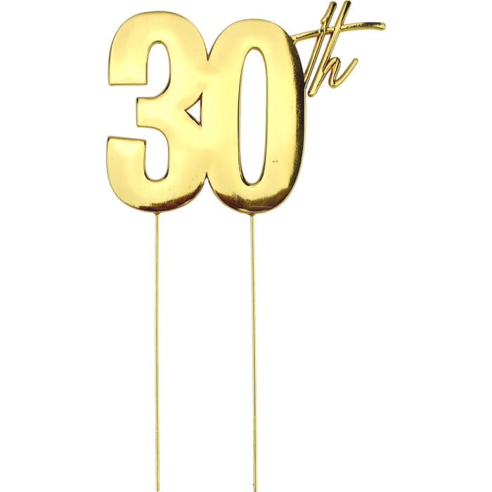 30th Gold Metal Cake Topper