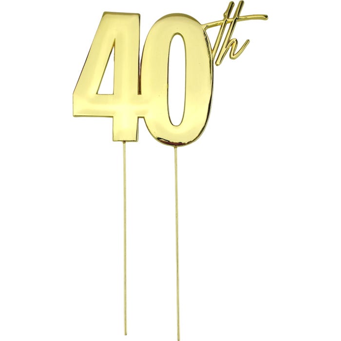 40th Gold Metal Cake Topper