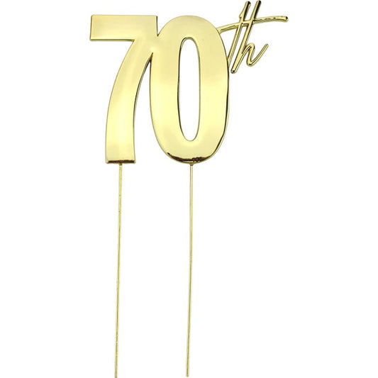 70th Gold Metal Cake Topper