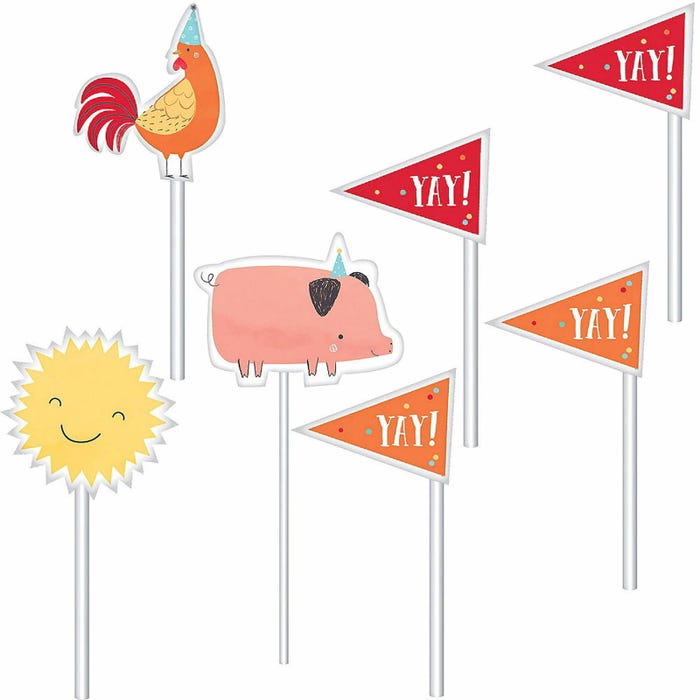 Barnyard Birthday Cake Toppers (Pack of 12)