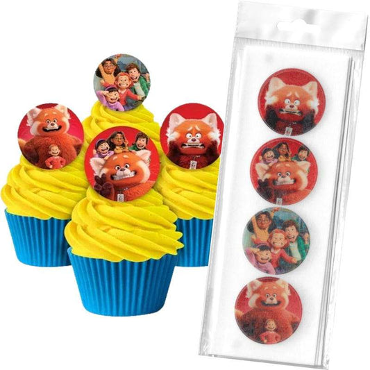 Turning Red Edible Wafer Cupcake Toppers (Pack of 16)