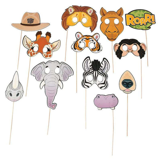 Zoo Animal Photo Booth Prop Set (Pack of 12)