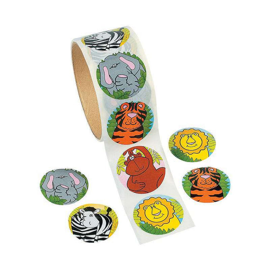 Zoo Animal Stickers (Roll of 100)