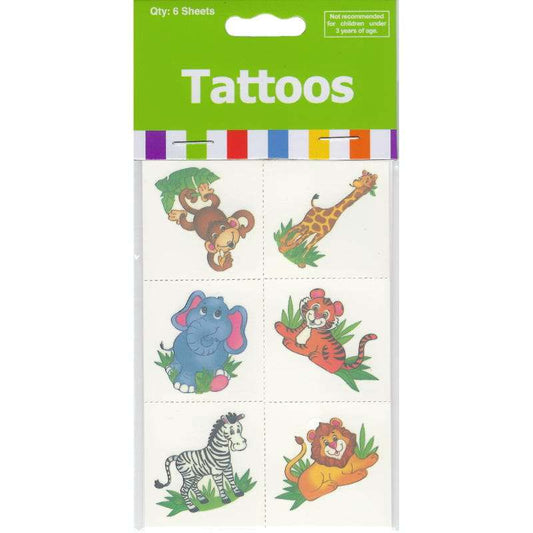 Zoo Animals Tattoos (Pack of 36)