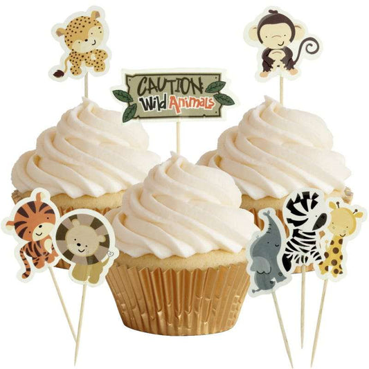 Wild Jungle Animals Cupcake Picks (Pack of 24)
