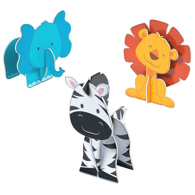 Zoo Animals Centrepieces (Pack of 3)