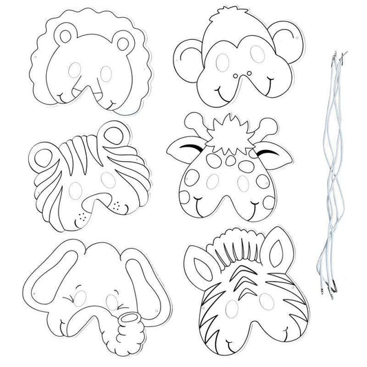Zoo Animal Colour Your Own Masks (Pack of 12)
