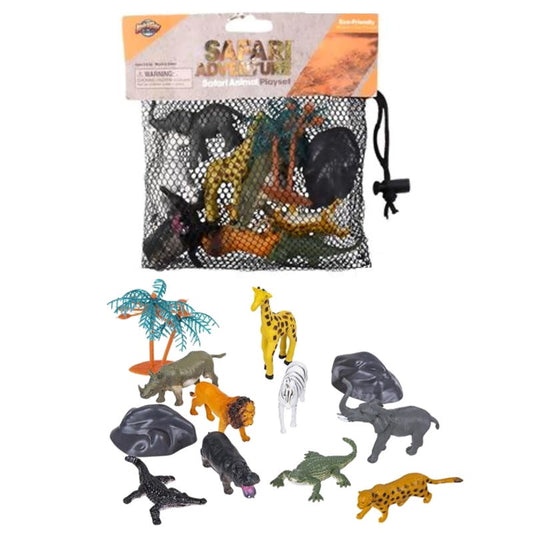 Plastic Safari Animal Playset (Pack of 12)