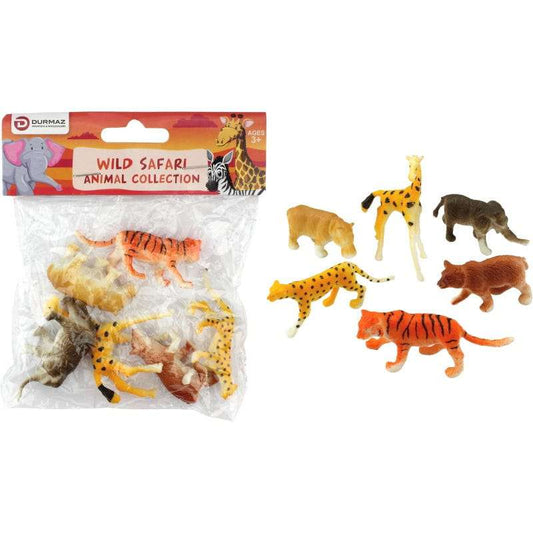 Wild Jungle Animals Plastic Toys (Pack of 6)