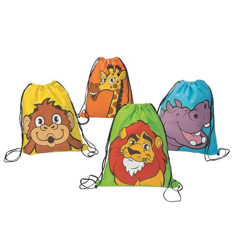 Zoo Adventure Drawstring Bags (Pack of 12)