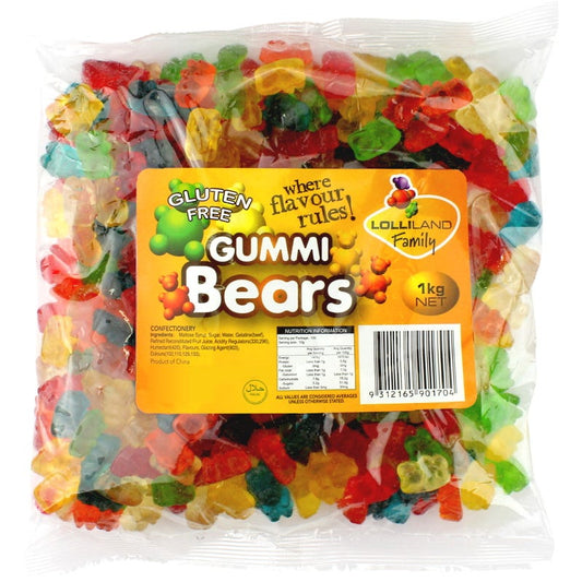 Assorted Gummi Bears (1kg Bag)