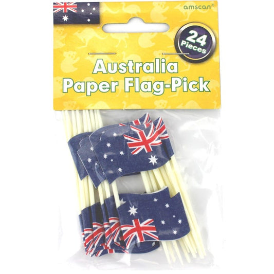 Australian Flag Picks (Pack of 24)