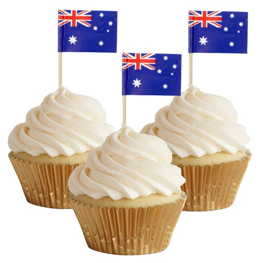 Australian Flag Wooden Picks (Pack of 50)