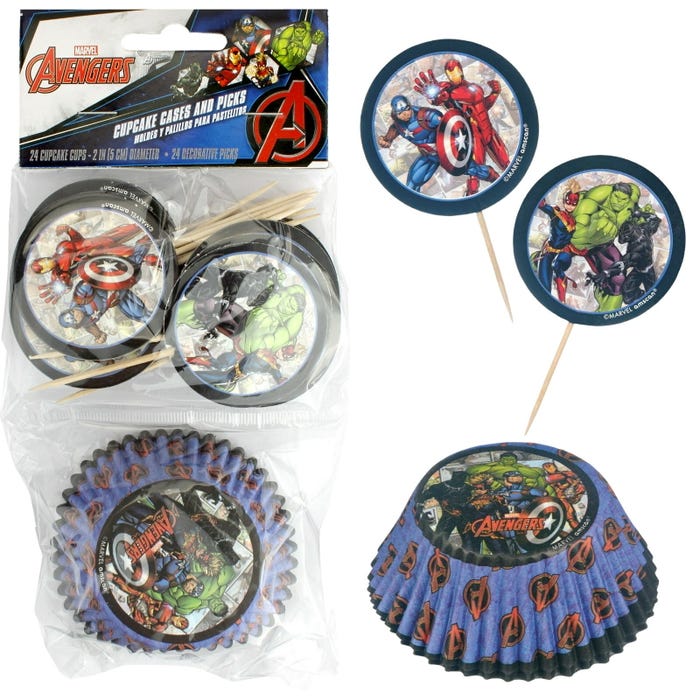 Marvel Avengers Powers Unite Cupcake Decorating Kit (Pack of 24)