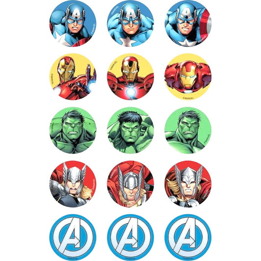 Avengers Edible Cupcake Decorations (Pack of 15)