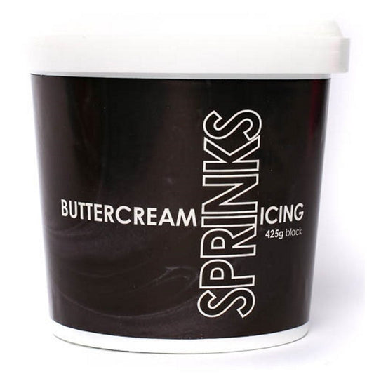 Sprinks Black Buttercream Icing (425g Tub)