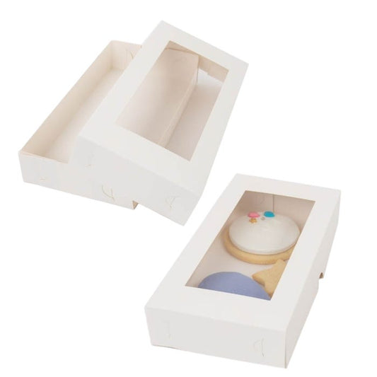 Coo Kie Medium White Rectangle Cookie / Chocolate Box With Window 22.5cm