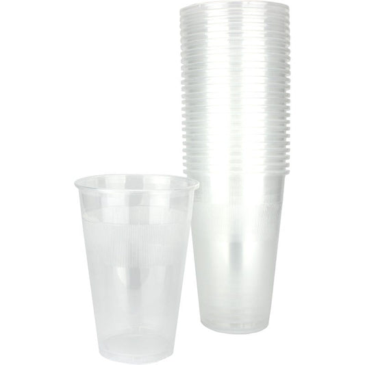 Clear Plastic Beer/Softdrink Cups 425ml (Pack of 25)