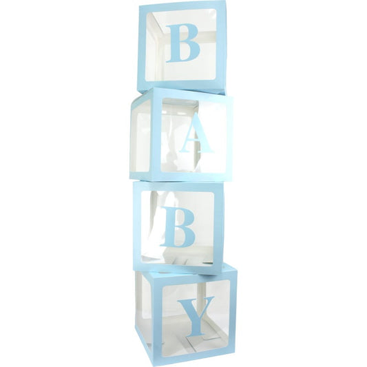 Pastel Blue Balloon Boxes with Baby Letters (30cm)