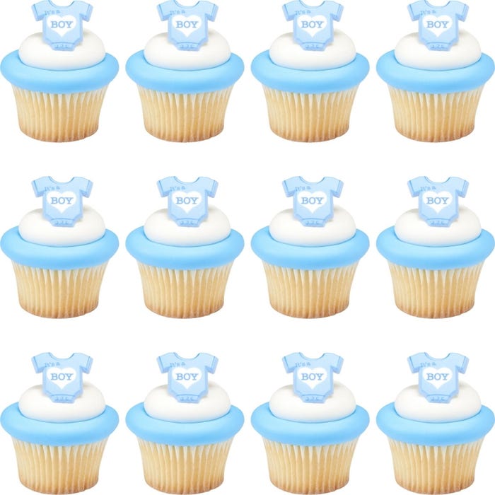 It's a Boy Cupcake Rings (Pack of 12)