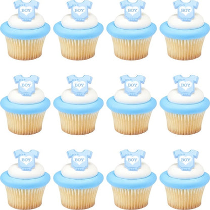 It's a Boy Cupcake Rings (Pack of 12)