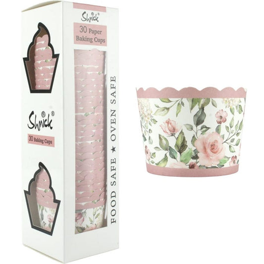 Oh Baby Pink Floral Baking Cups (Pack of 30)