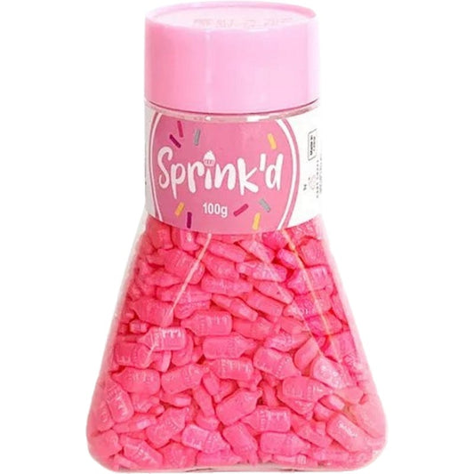 Sprink'd Hot Pink Baby Bottle Edible Cupcake Decorations 100g