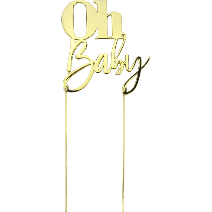 Oh Baby Gold Metal Cake Topper