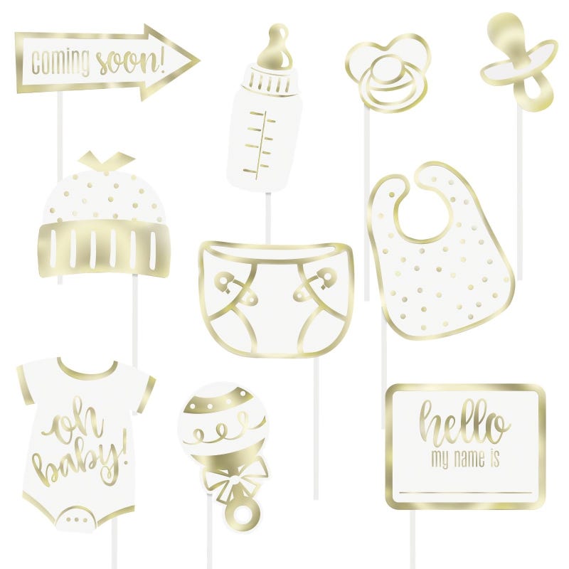 Oh Baby Photo Booth Prop Set (Pack of 10)