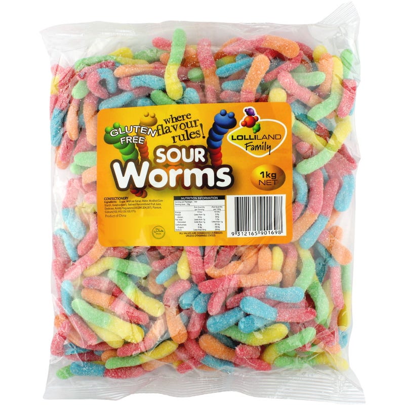 Sour Worms (1kg Bag)