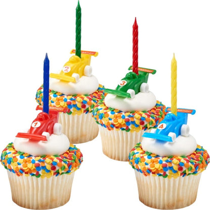 Race Car Cupcake Candle Holders (Set of 4)