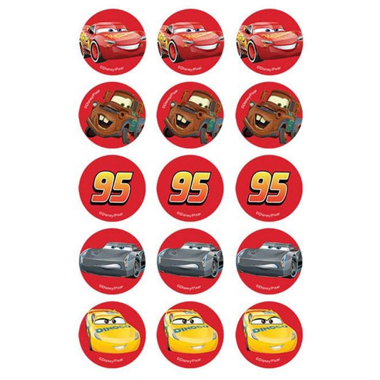 Cars 3 Edible Cupcake Decorations (Pack of 15)