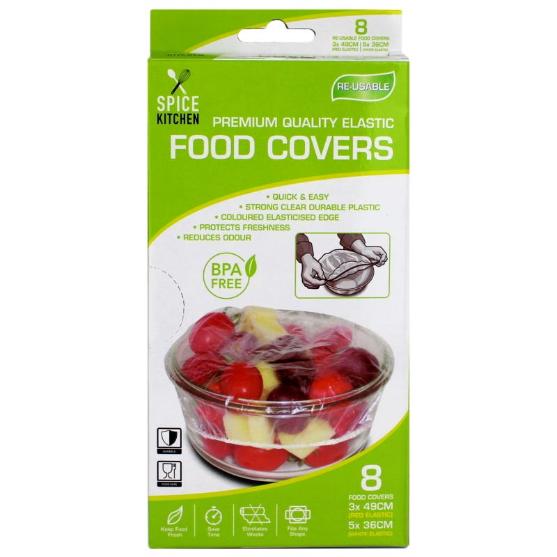 Re-Usable Elastic Food Covers (Pack of 8)