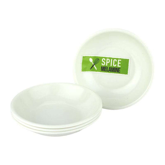 White Round Melamine Sauce Dishes 9cm (4 Pack)