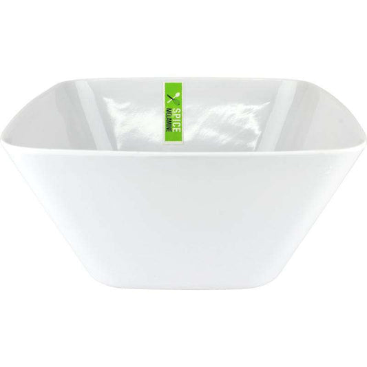 White Square Melamine Salad Bowl 24.5cm