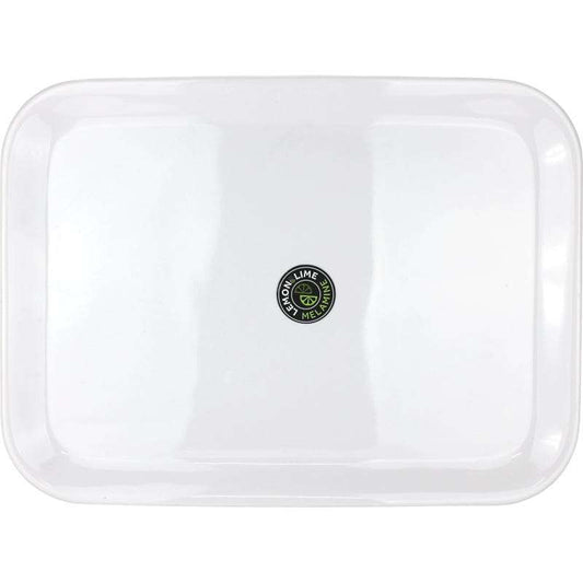 White Rectangular Rounded Melamine Platter 39.5cm x 29cm
