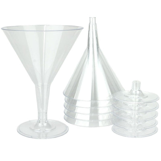 Clear Plastic Martini Glasses 250ml (Pack of 6)