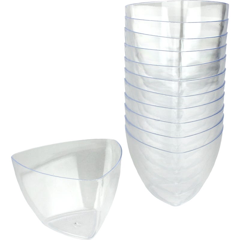 Mini Plastic Triangle Dessert Cups 5.7cm (Pack of 12)