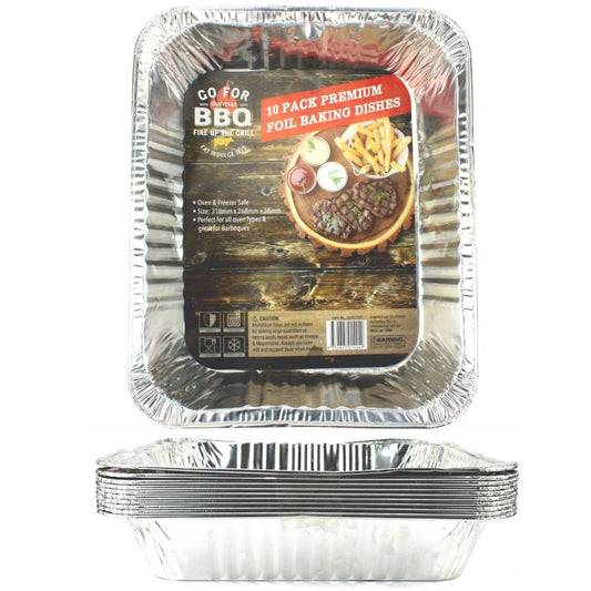 Large Foil Trays 318mm x 268mm x 58mm (Pack of 10)