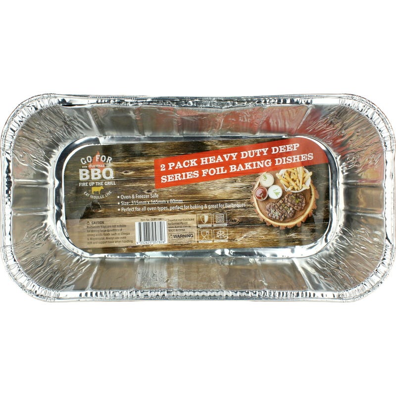 Deep Foil Trays 315mm x 165mm x 80mm (Pack of 2)