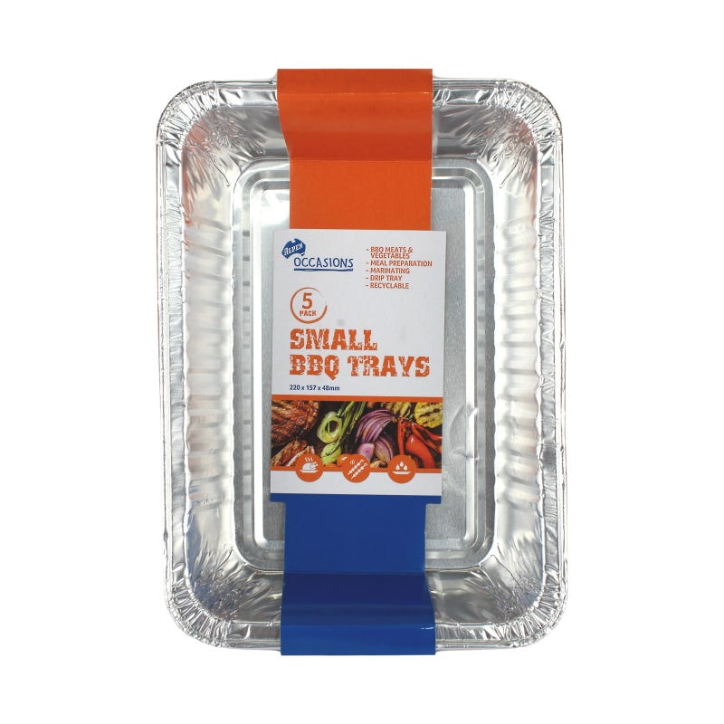 Foil Trays 220mm x 157mm x 48mm (Pack of 5)